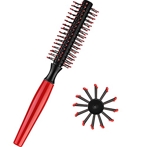 Quiff Roller Mini Round Hair Brush Anti-Static Round Hairbrush Non-Slip Circle Hairbrush Rpm Small Quiff Roller for Blow Drying, 8 Row