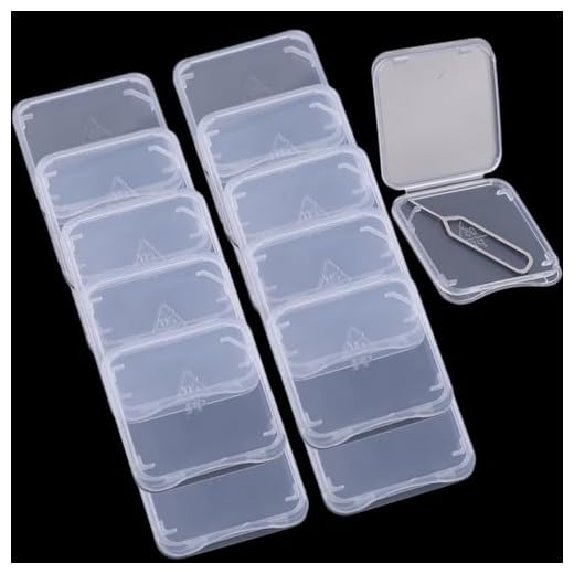 TF/SD Memory Cards Protective Case Holder Storage Boxes Portable Mini Clear SIM Card Dustproof Box,Transparent2