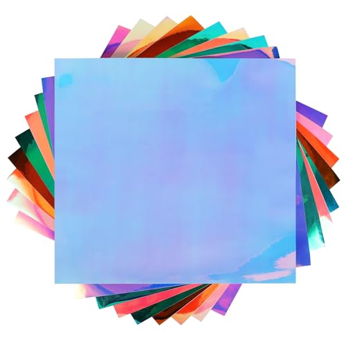 Fixreoia Holographic Vinyl 9 Sheets 12x12 Holographic Vinyl Permanent Multi Color Easy Cut Weed and Transfer for Home Dcor Party Decoration DIY Crafts