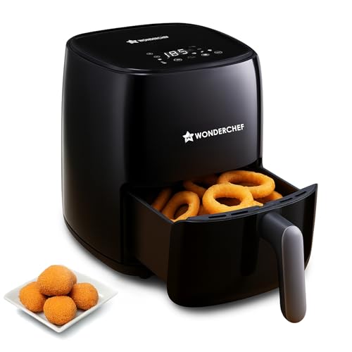 Image of Wonderchef Neo Digital Air Fryer | 1000W, 2 Litres | Rapid Air Technology | Non-stick Basket | Auto Shut-off | Touch Screen | Fry, Bake, Grill, Roast | Cool Touch Handle | 2-Year Warranty | Black