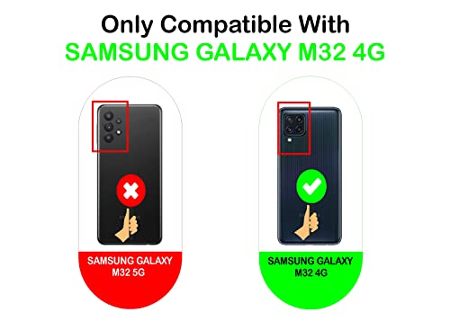 Image of A rtistque Frosted Translucent Back Cover Case for Samsung Galaxy M32 4G / M32 Prime | Electroplated Chrome Ring | Raised Camera Edges for Protection | Smooth Sides TPU - Black