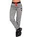 Candygirls Pantalon de jogging thermique taille haute pour femme - Pantalon d'entraînement US Army - Étoile - Sport - Sac chiné P8636, gris clair, XL