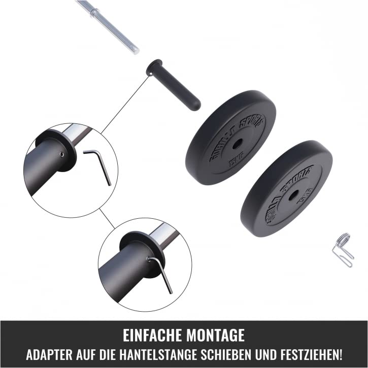Olympia Stange Adapter 12 Zoll Olympic Bar Adapter F2 – Hülse Für 1" & 1.25" Langhantel-Stangen (ohne Karabiner) Kf Concept Adapter