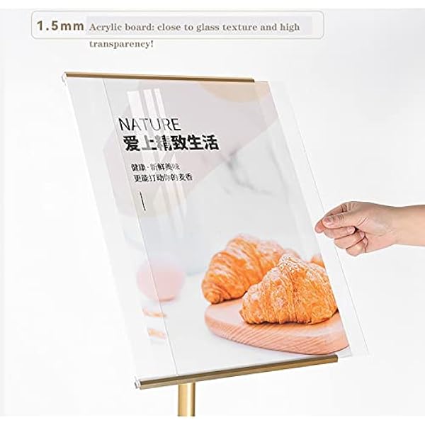 Reclamerek Menu Sign Stand Poster Display Stand Bericht Stand Board Display Houder,A3 Poster Stand goud