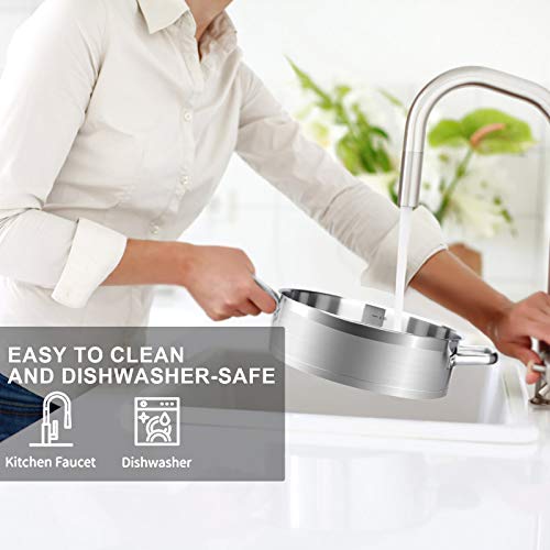 Duxtop Professional Stainless-Steel Induction Ready Cookware Impact-Bonded Technology (5.5 Qt Saute Pan) #TOP5