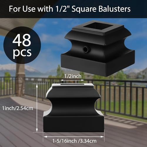 Chaussures d'escalier plates en fer 1/2 pouce pour masquer les fixations de balustres - 6