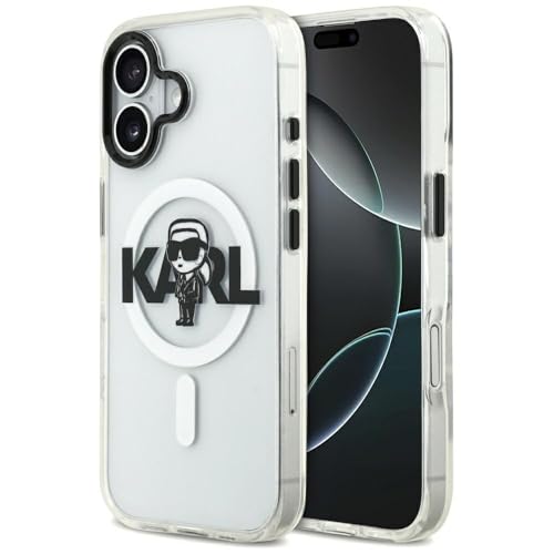 CG MOBILE Karl Lagerfeld IML Karl Logo esquisse compatible avec MagSafe Coque pour iPhone 17 (transparent)