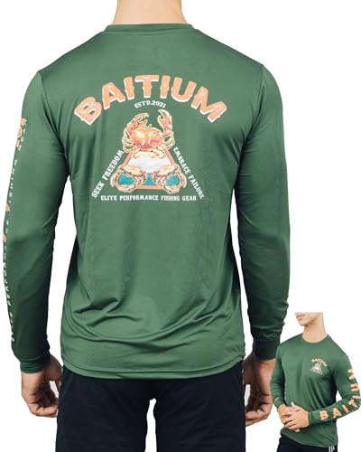 Men's UPF 50+ Long Sleeve Fishing Shirt – UV Protection Rash Guard, 88% Cotton