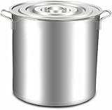 AYCDL Edelstahltopf Mit Deckel, Edelstahltopf Induktionsgeeignet, Topf Zum Kochen Von Suppe Und Eintopf, Zum Aufbewahren Und Erhitzen，35 * 60cm (54l)