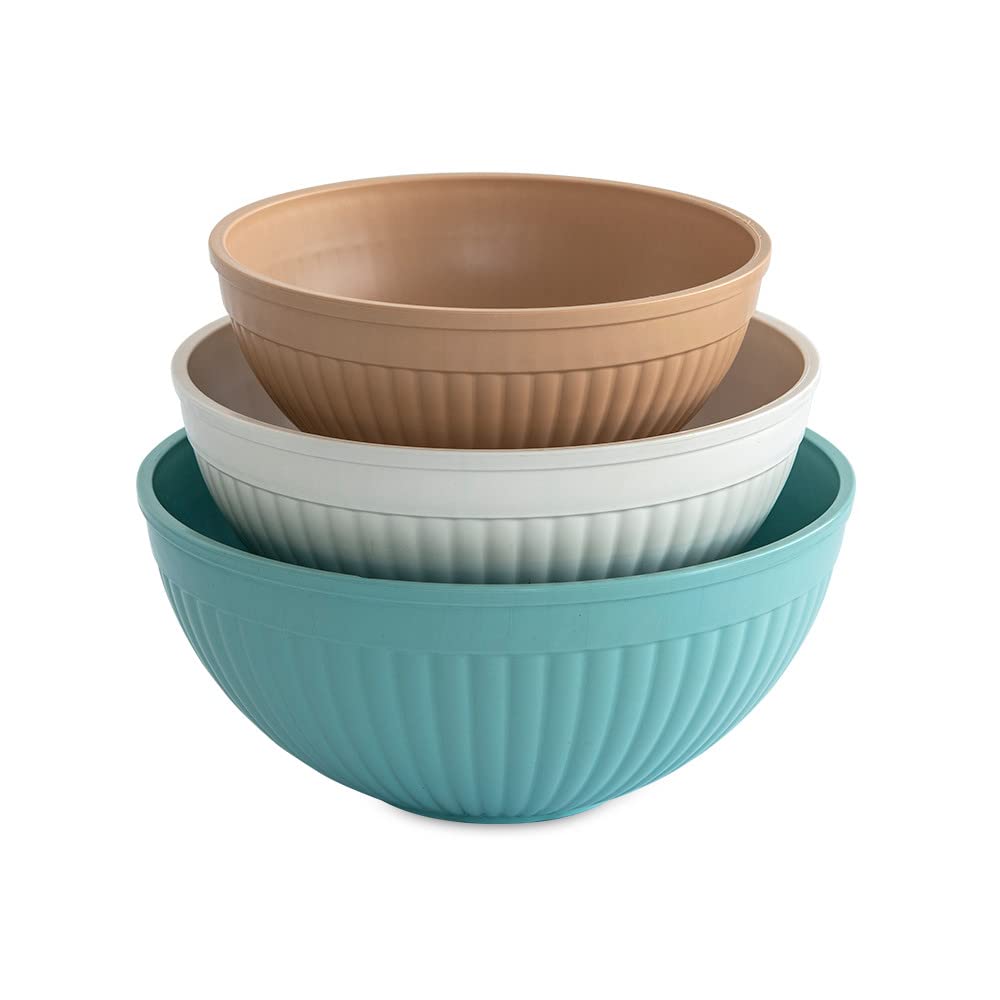 Nordic Ware Prep and Serve Mixing Bowls Set, 3-Piece, Earth-Tones