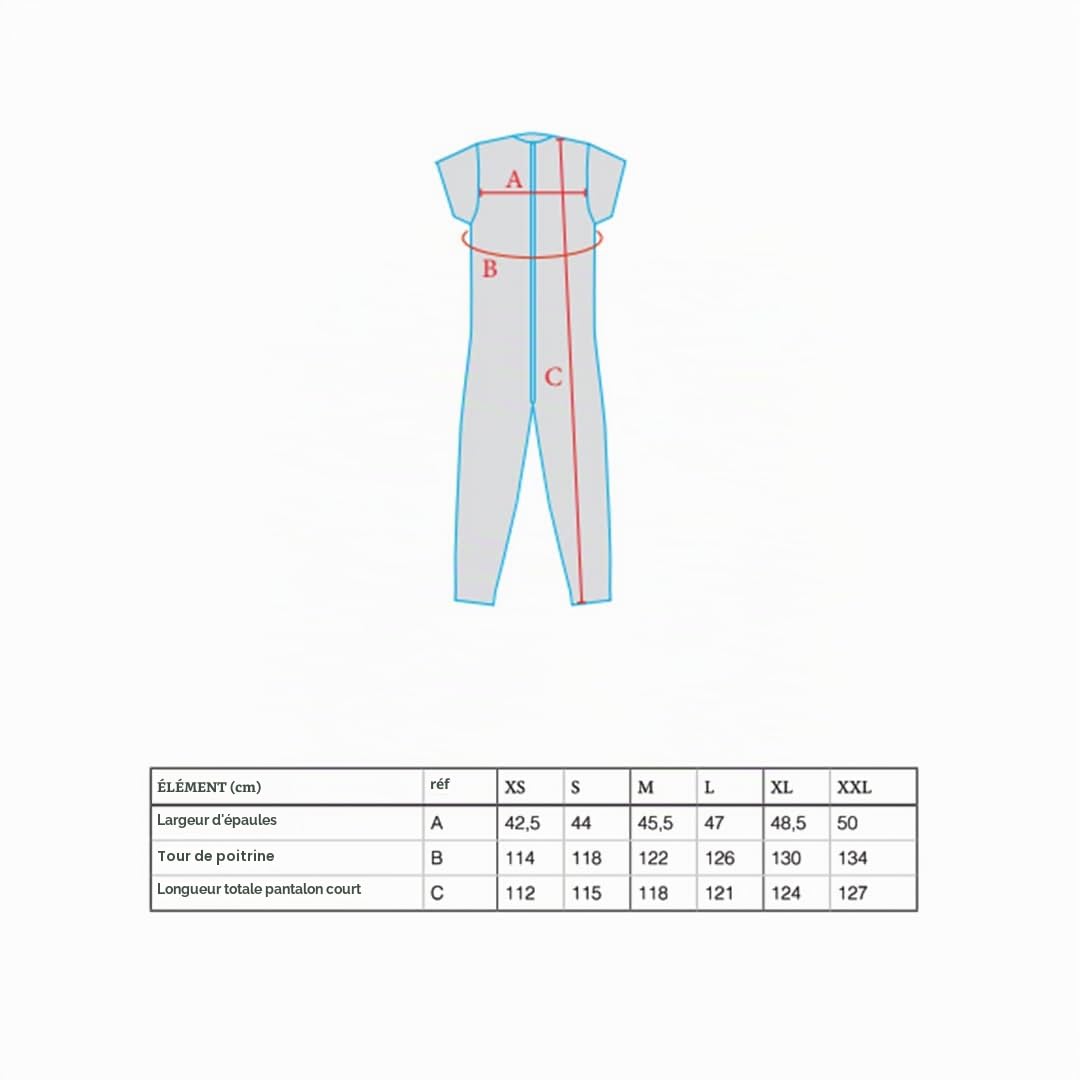 FERRUCCI COMFORT Pyjama de tuton sanitaire avec zip pour personnes âgées en coton santé avec manches courtes et pantalon court - 9078 MC PC - Fabriqué en Italie