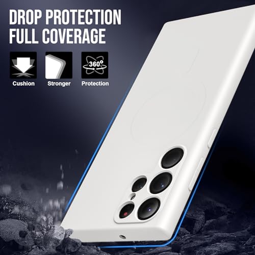 Coque Galaxy S21 Ultra magnétique silicone blanc riz antichoc - 2