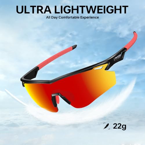 Image of Polarized Running Sunglasses for Men Women Ultra-Comfort, UV400 Protection | 22g Lightweight TR90 Frame & Adjustable Silicone Nose Pads Wraparound Sports Sun glasses for Cycling Baseball Hiking Fishing
