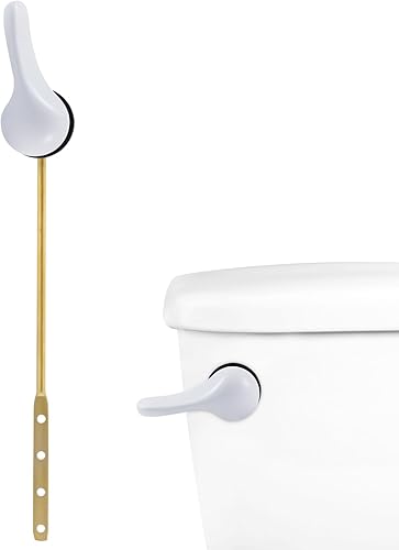 Manija de inodoro de metal para montaje frontal, piezas de tanque de inodoro con cadena de aleta, kit de repuesto de mango de latón macizo, uso