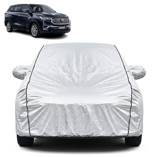 Image of Waterproof Car Cover for Toyota Innova | Dustproof, UV Resistant & Scratch Protection | Soft Cotton Lining | Triple Stitched | Mirror Pockets & Elastic Fit | Silver