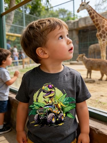 Funnycokid Toddler Boys Shirts Kids Tshirt Truck Dinosaur Tees Size 6 7 - image 3