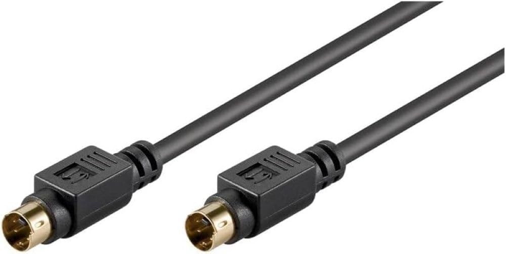 Goobay 50058 S Video Kabel vergoldete Mini DIN Stecker 4 polig S-Videokabel geschirmt SVHS Kabel VHS Videorecorder / VHS Recorder Kabel Schwarz 2m