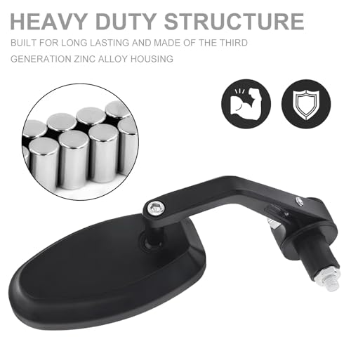 Espejo retrovisor universal de motocicleta en aluminio mecanizado para manillar 22 mm 6