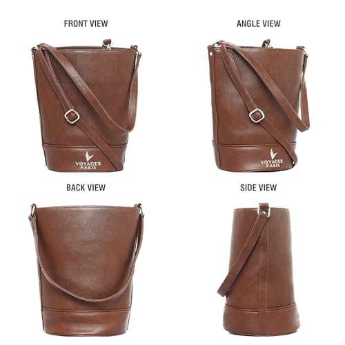 Image of Camelia Bucket Bag | Women Vegan Leather Shoulder bag | Adjustable Sling Strap | Larger Capacity Tall Bag | | Ideal For Shopping Office & Travel