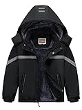 WULFUL Abrigo de esquí impermeable para niño con capucha, 10 años