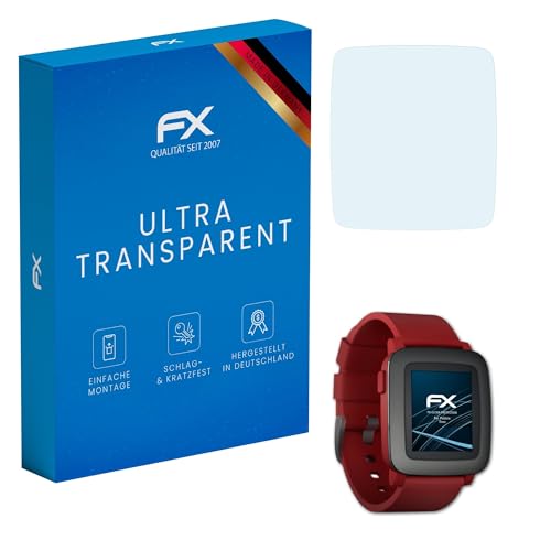 atFoliX Screen Protection Film compatible with Pebble Time Screen Protector, ultra-clear FX Protective Film (3X)