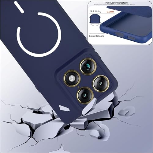 Image of SBMS Silicone Back Cover Case for Motorola Signature | Soft Micro-Fibre Lining Inside | Magsafe Print On Back Side Camera Protection Bump | Shockproof Case Moto Signature (Magsafe Print Small Blue)