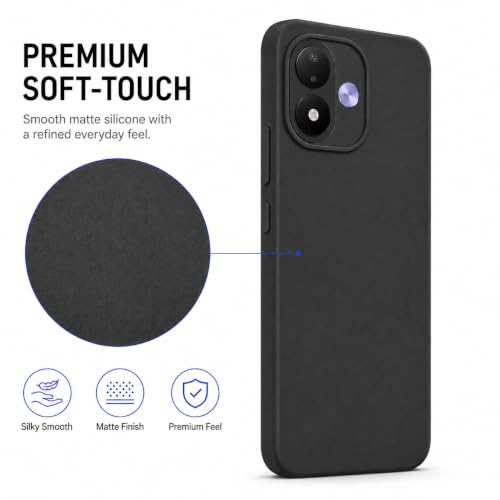 Image of FIRST MART Matte Silicone Back Cover for Redmi Note 17 - Black