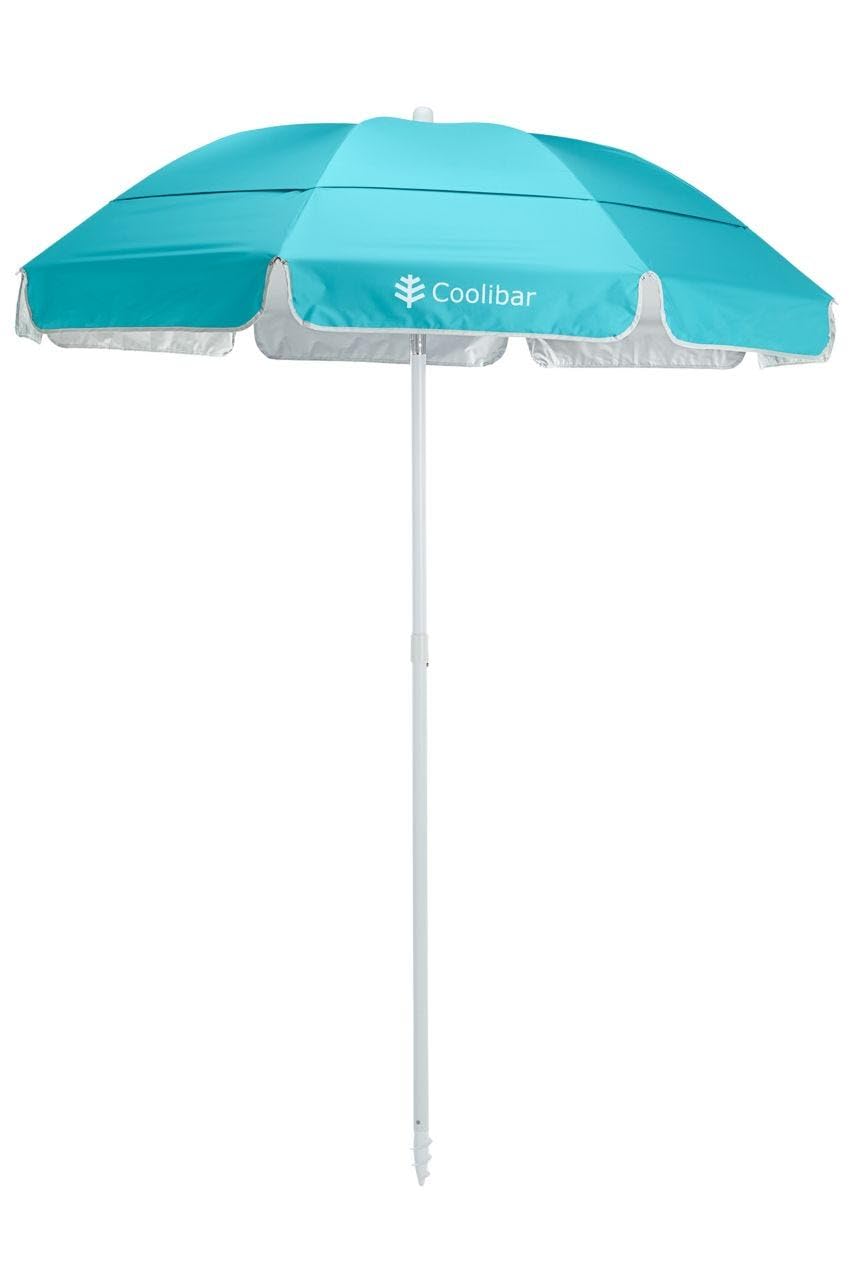 Coolibar UPF 50+ 6 Foot Intego Beach Umbrella - Sun Protective (One Size- Coolibar Blue)