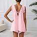 TianGiKi Womens Pajama Sets Shorts 2 Piece Outfits Fashion Summer Sleeveless Lace Trim Top and Shorts Cute Ruffle Pjs Sets Red