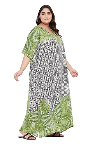 Image of Gypsie Blu Women Plus Size Kaftan Dress Beach Cover Up Maxi Dresses for Women, V-Neck Kimono Sleeve 1X-3X
