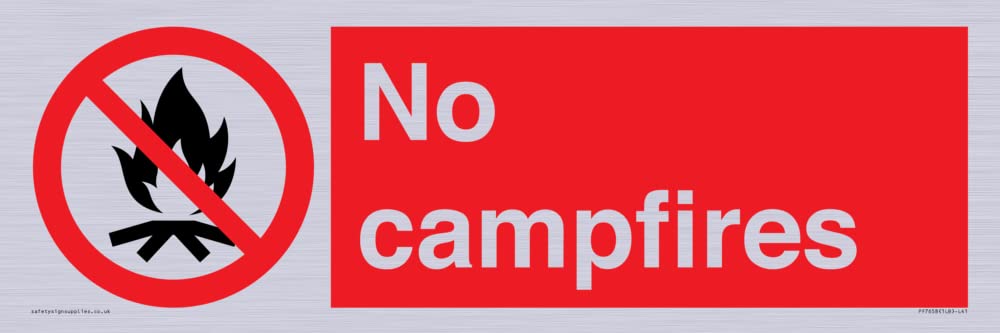 No campfires Sign - 450x150mm - L41