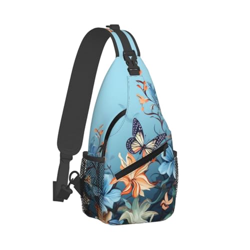Bolso Pequeño Colgante para Mujer y Hombre Azul Mariposa