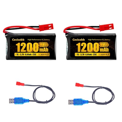 Cecicebb 3.7V 1200mAh Lipo Battery for MJX Drone JST Plug