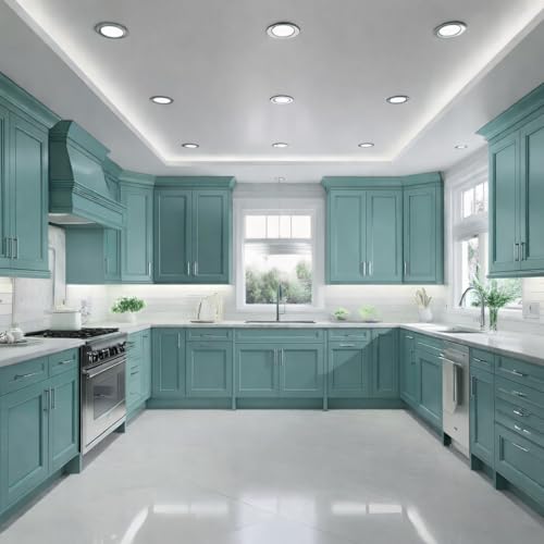 ALL-IN-ONE Paint by Heirloom Traditions, Amalfi (Agua Blue), Gallon - Durable cabinet and furniture paint. Built in primer and top coat, no sanding needed. Includes our 30 featured color card.