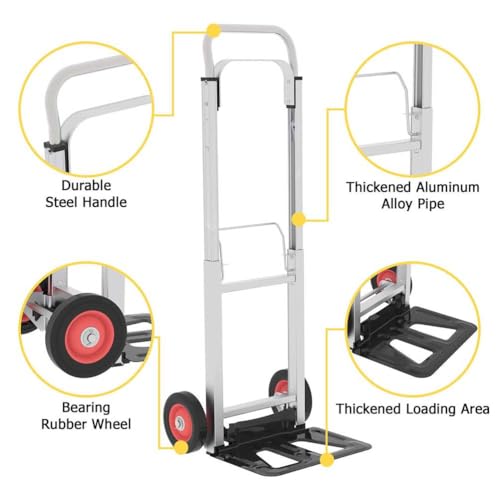 Carretilla plegable de acero para uso pesado con ruedas plegables miniatura 3
