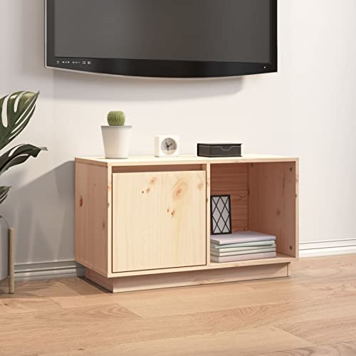 LAPOOH Mueble de TV de madera maciza de pino de 74 x 35 x 44 cm, mueble de TV, mueble de TV, soportes de TV y centros multimedia, muebles de sala de estar - 814334