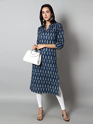Image of See Designs Blue, White Abstract Women's Kurta