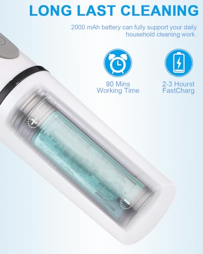 TIDEVAN 5 in 1 Elektrische Bürste, rotierend, kabellos, elektrische Bürste, Spin Scrubber mit 5 austauschbaren Bürstenköpfen, 3 Geschwindigkeiten, LED-Anzeige, für Badezimmer/Küche/Wand/Fliesen