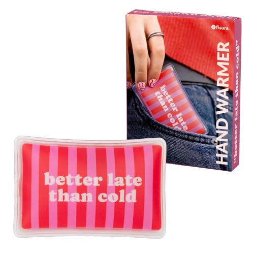 Fisura – Calentador de Manos Original “Better Late”. Mini calienta Manos Gel Original. Calentador de Bolsillo Reutilizable. Actividades al Aire Libre. 1 Unidad.