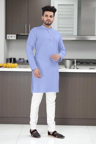Image of trustous Mens straigth Solid Kurta Pyjama Set Combo in 100% Cotton with 16 Colour Option and Size are XS to 3XL for (Birthday,Wedding, Ceremony, Casual, Engagement)