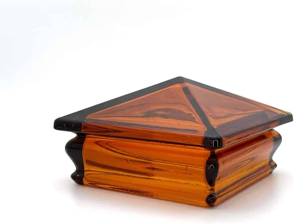 Woodway Glass Pyramid Post Cap, fits 3.5" Post, Amber, 1PC