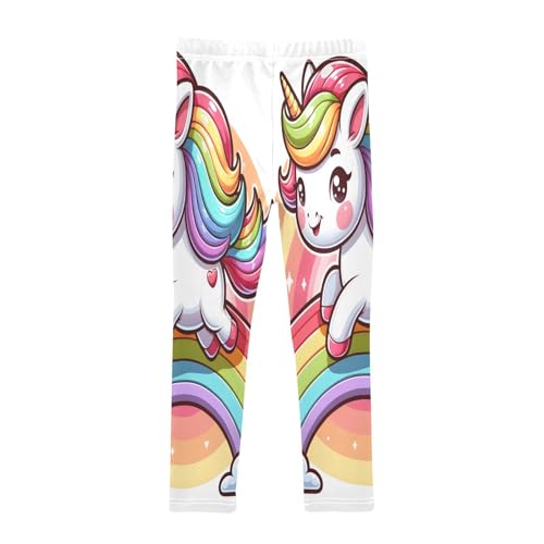 Toddler Girls Leggings Printed Yoga Pants Leggings Cartoon Unicor on Rainbow for Kids2