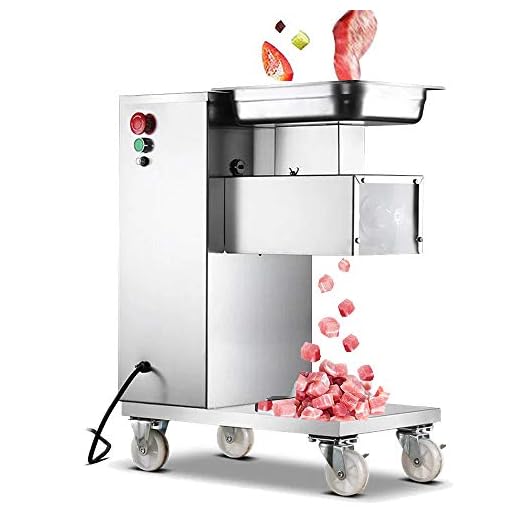 Zinnor Commercial Meat Slicer,1100LB/H 550W Stainless Steel Fresh Meat Cutter (2.5-25mm) Cutting Blade Electric Meat Cutting Machine for Restaurant