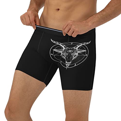 SEAEAGLE Pentagram With Demon Baphomet Satanic Goat Mens Boxer Briefs Extended Panties Sports Tight Underpants Breathable3