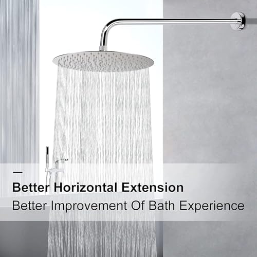 24 inch / 60cm - Extension Shower Arm Extra Fixed Arm Stainless Steel Wall-Mounted Shower Head Arm Chome Finish Nickel Long Extension Tube Repair Bathroom DIY Fix G1/2 Standard Connector - Thumbnail 6