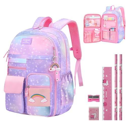 Schultasche Mädchen Mit Schreibwaren Set, 35L Kühlschrank Tür Kinder...