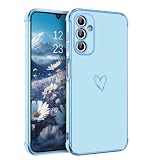 BENTOBEN for Samsung Galaxy A15 5G Case, Cute Heart Pattern Slim Fit Soft Flexible Shockproof TPU Bumper Protective Women Girls Boys Men Non-Slip Lightweight Cover for Galaxy A15 5G, Blue