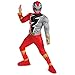 Red Ranger Costume for Kids, Official Deluxe Dino Fury Power Ranger Costume, Child Size Medium (7-8)