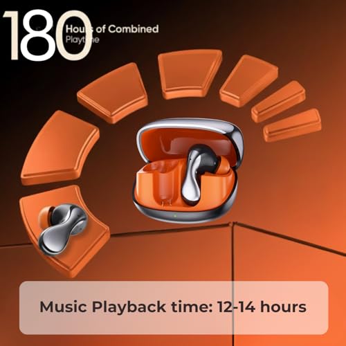 Image of inear Launch Juke Buds Pro3 TWS Wireless Earbuds with 10mm Drivers, 60H Playback, 42dB ANC, 3D Spatial Audio, 47ms Low Latency, Dual Device Connectivity, Bluetooth Earbuds | Black