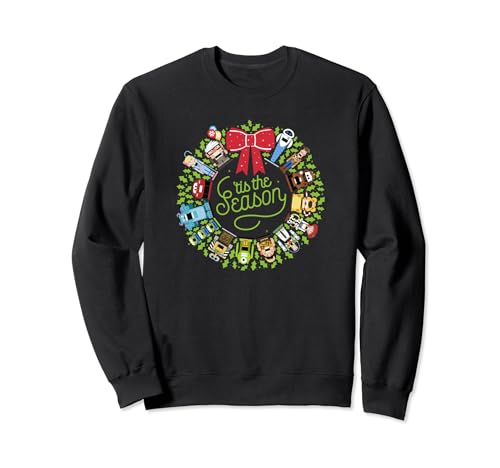Sweatshirt Disney Pixar Noël pour adulte avec couronne de fêtes multicolore
